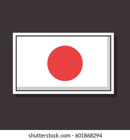 Japan flag vector. Sticker design