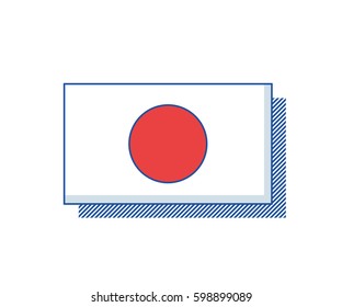Japan flag vector. Trendy editable design