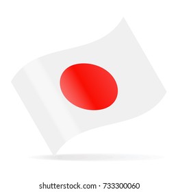 Japan Flag Vector Waving Icon - Illustration