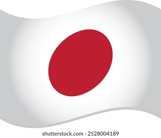 Japan Flag Waving in Air Vector