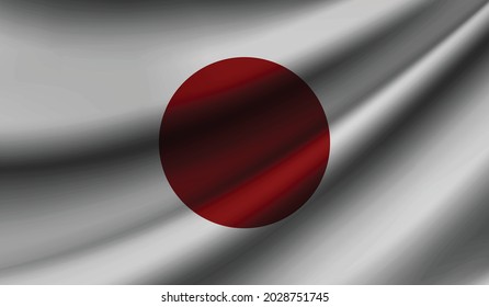 Japan flag waving. Background for patriotic and national design. Vector illustration
