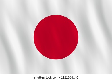 Japan flag with waving effect, official proportion.