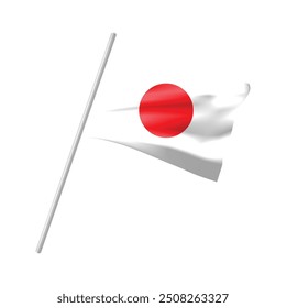 Japan Flag Waving Vector Design - Independence Day - National Flag