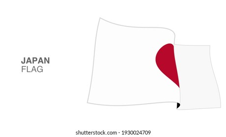 Japan Flag Wave Wind Vektorgrafiken