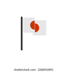 Juego de iconos de banderas de Japón, símbolo del símbolo del vector del día de la independencia de Japón