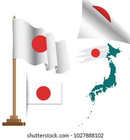 japan flags special vector illustration
