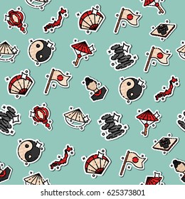 Japan Flat Icons Pattern