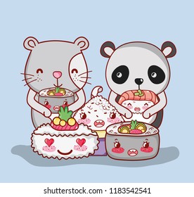 Japan food and animals kawaii