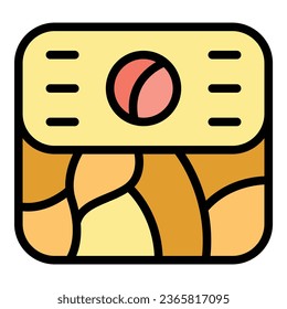 Japan food box icon outline vector. Sushi menu. Cuisine asia color flat