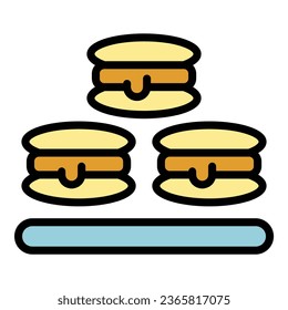 Japan food icon outline vector. Chinese food. Rice tempura color flat