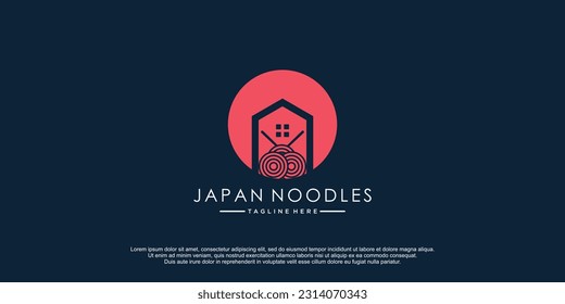 Japan food logo with creative style design idea concept for business