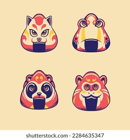 Japan Food Maske Symbol, Vektorgrafik