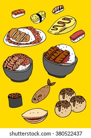 Japan food traditional cartoon vector image.