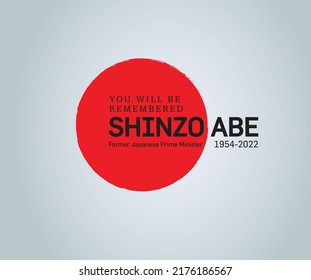 Japan Former PM Shinzo Abe Condolence Message Vector Illustration.