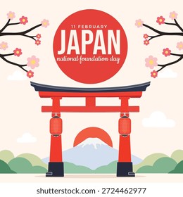 Diseño de poste del día de la fundación de Japón