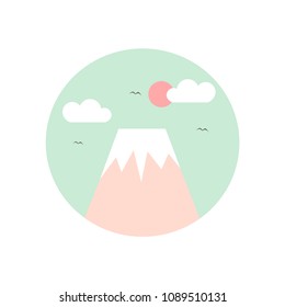 japan fuji mountain vector icon 