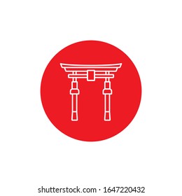 Japan gate culture. vector illustration isolated on white background.