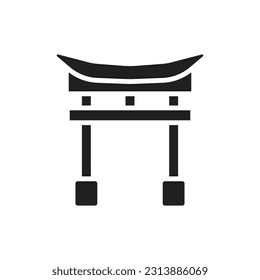 Japan Gate Filled Icon Vector Illustration