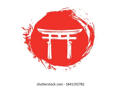 Japan Gate. Hand drawn illustrations. Vector. 