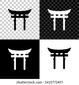 Japan Gate icon isolated on black, white and transparent background. Torii gate sign. Japanese traditional classic gate symbol. Vector Illustration