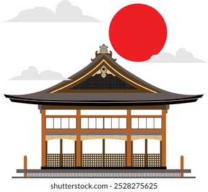 Vector de samurái de icono de puerta de Japón 