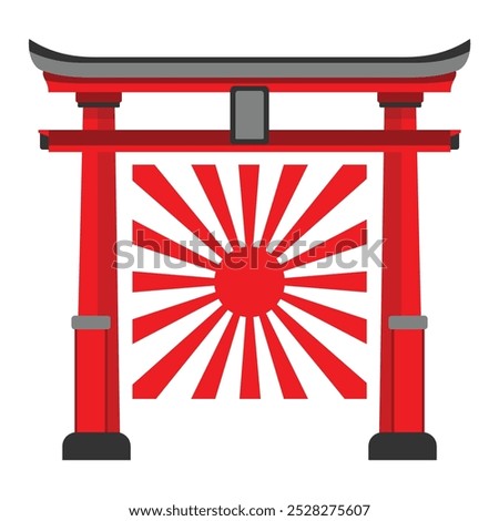 japan gate icon samurai vector 