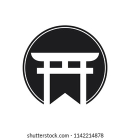 Japan gate isolated on white, torii gate, japanese gate.publisher logo icon.