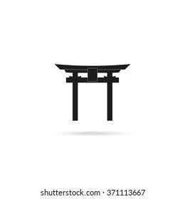 Japan Gate - Torii gate. Flat icon.