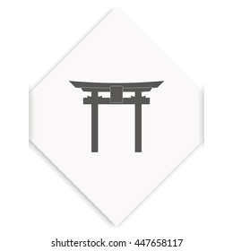 Japan Gate - Torii gate. Flat icon.