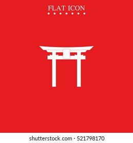 Japan Gate - Torii gate. Flat icon.