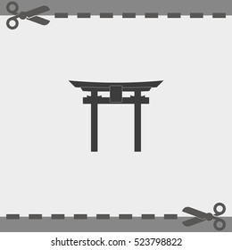 Japan Gate - Torii. Flat icon.
