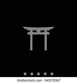 Japan Gate - Torii gate. Flat icon.