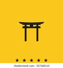 Japan Gate - Torii gate. Flat icon.