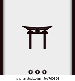 Japan Gate - Torii gate. Flat icon.