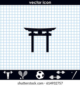 Japan Gate - Torii gate. Flat icon.