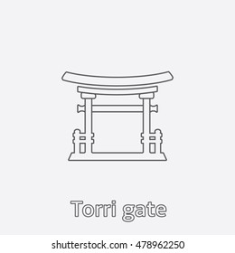 Japan gate (Torii gate) line icon