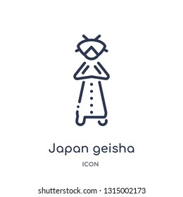 japan geisha icon from people outline collection. Thin line japan geisha icon isolated on white background.