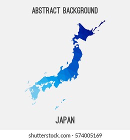 Japan in geometric polygonal style.Abstract tessellation,modern design background. Vector illustration
