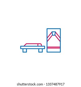 Japan, geta icon. Element of Japan culture. Thin line 2 color icon for website design and development, app development. Premium icon