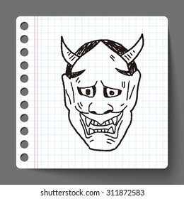 Japan ghost mask doodle