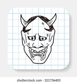 Japan ghost mask doodle