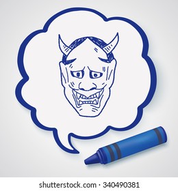 Japan ghost mask doodle