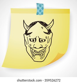 Japan ghost mask doodle