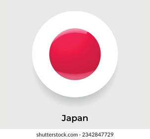 Japón lustroso bandera nacional burbuja forma redonda icono ilustración vectorial