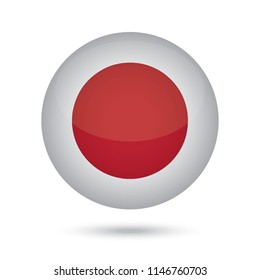Japan glossy round button. Vector Illustration EPS10.