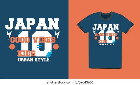 japan good vibes kidst-shirt design fashion vector for men and kids wear