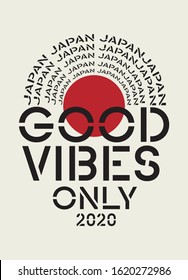 japan good vibes only,t-shirt design fashion vector