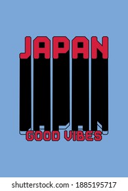 japan good vibes,t-shirt design fashion vector