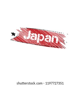 Japan grunge rubber stamp