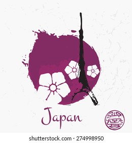 Japan grunge tokyo tower. Vector Illustration